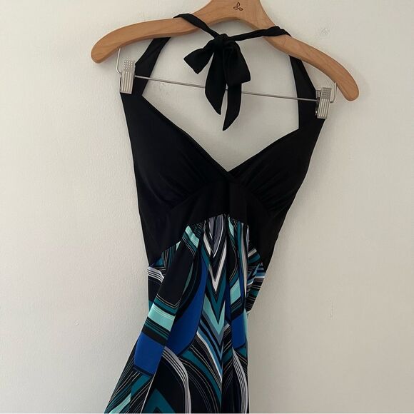 Y2K Vintage Halter Maxi Dress Peacock Size XS Whimsigoth Heart Soul - Picture 2 of 11